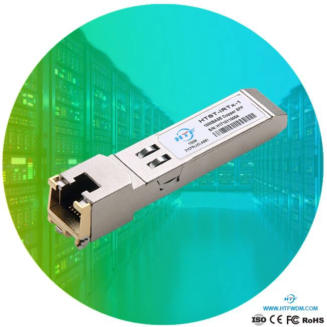 משדר אופטי 1.25 גרם נחושת RJ45 SFP 100 מטר